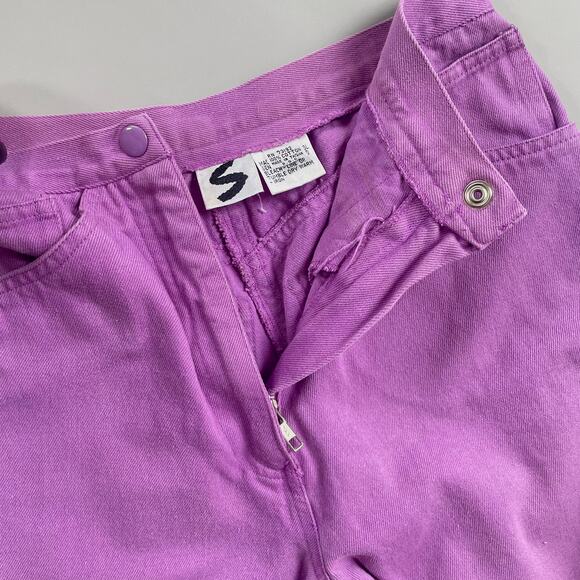 80s Stephen Sprouse Vintage S label Tapered High Waist jeans Lavender Denim 24” - Picture 1 of 12